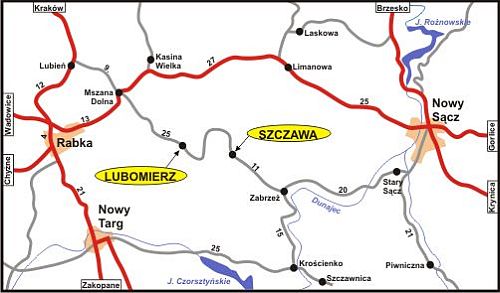 Zobacz jak dojechać do Lubomierza i Szczawy